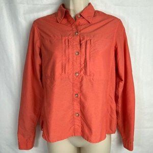 4/$25 Exofficio Women's Coral Long Sleeve Vented Hiking DryFlyLite Shirt Size XS